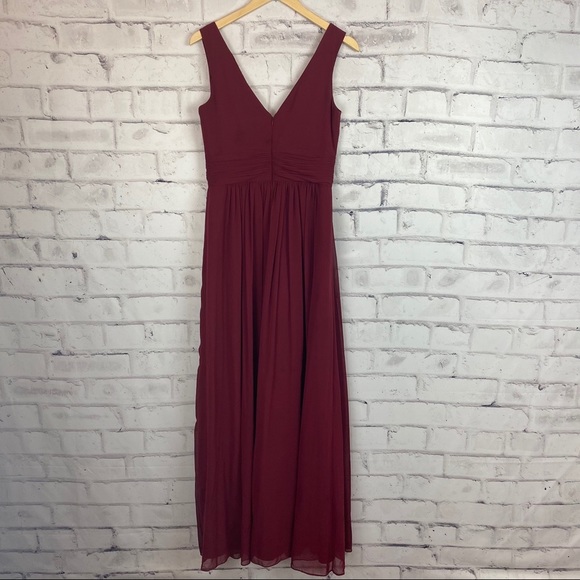 Dessy Collection burgundy #2894 chiffon formal dress - Picture 9 of 9